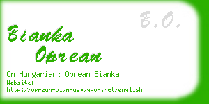 bianka oprean business card